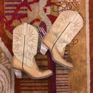 Frye VINTAGE Stack Heel Cowboy Boots SZ 8.5